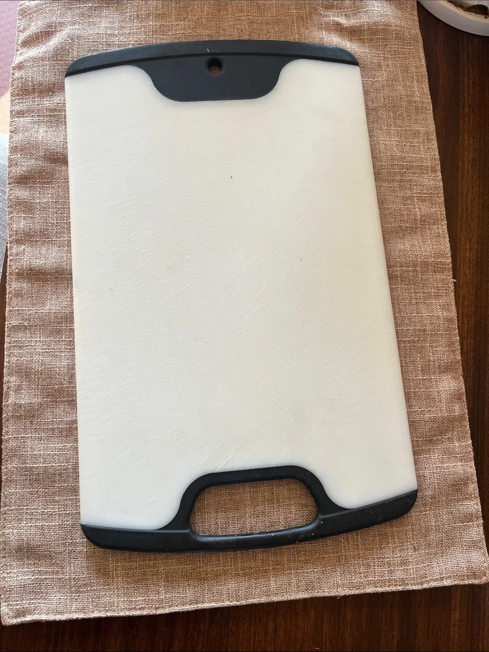 KitchenAid White and Black Cutting Board with Grip Edges